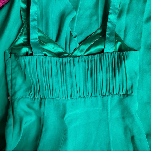 🦚 MONSOON TEAL GREEN BEADED FESTIVE SILK DRESS! - Picture 11 of 16